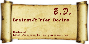 Breinstörfer Dorina névjegykártya
